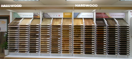 Hardwood flooring display with samples