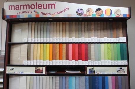 Marmoleum color wall display